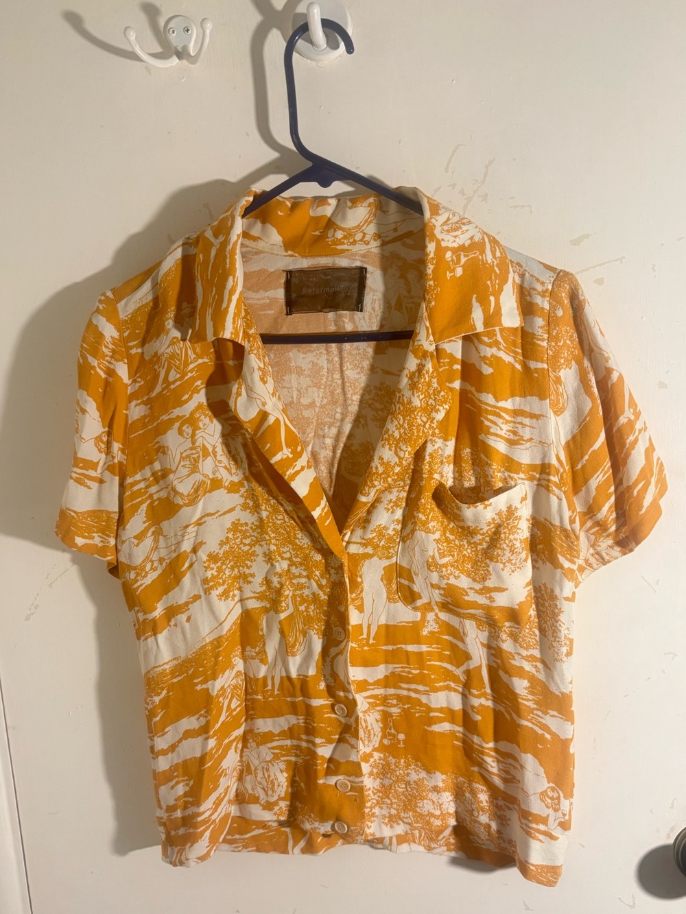 Reformation Naked Lunch Cuba Button Up Shirt
